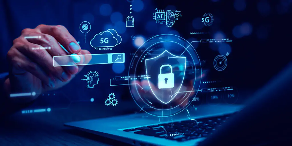 icones-de-segurança-flutuando-pessoa-encostando-neles-com-caneta